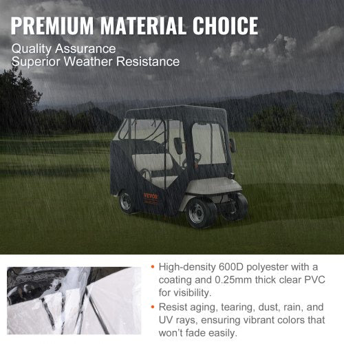 Golf Cart Enclosure Polyester Driving Enclosure Club Car Covers Suitable