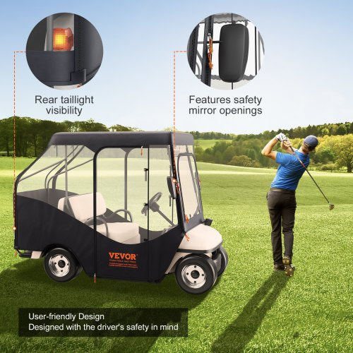 Golf Cart Enclosure 420D Polyester Driving Enclosure with 4Sided