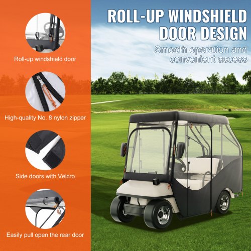 Golf Cart Enclosure 420D Polyester Driving Enclosure with 4Sided