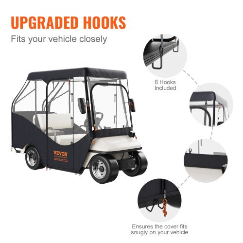 Golf Cart Enclosure 420D Polyester Driving Enclosure with 4Sided