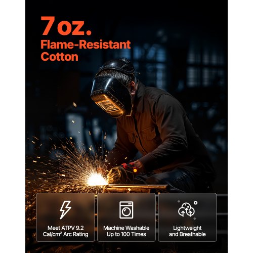 Flame Resistant Welding Jacket 7oz FR Shirts for Men Machine Washable