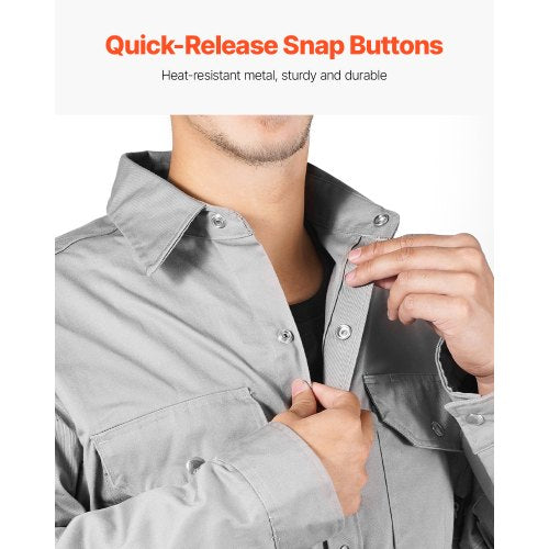 FR Shirts for Men 7oz Flame Resistant Welding Jacket Machine Washable