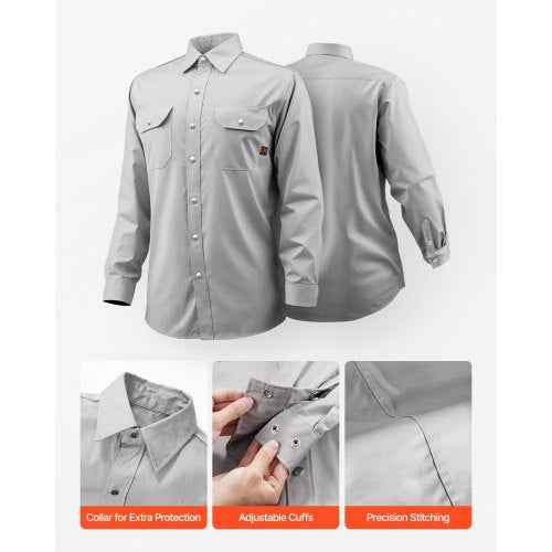 FR Shirts for Men 7oz Flame Resistant Welding Jacket Machine Washable