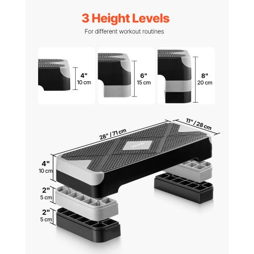 Aerobic Exercise Step Platform 28Inch Workout Aerobic Stepper Height