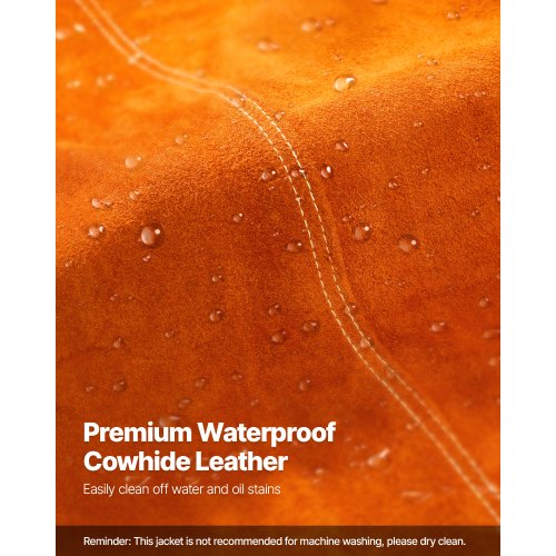 Leather Welding Jacket Heavy Duty Cowhide Flame Resistant Welding Coat