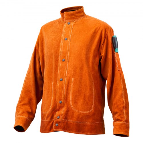 FlameResistant Welding Jacket – XL Size Heavy Duty Cowhide Leather Welding