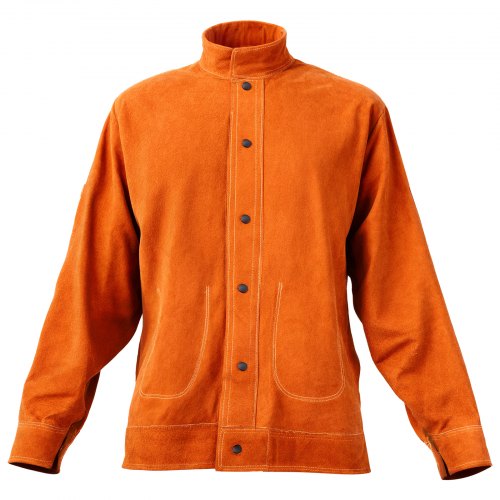 FlameResistant Welding Jacket – XL Size Heavy Duty Cowhide Leather Welding