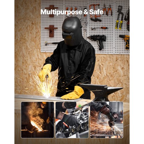 Flame Resistant Welding Jacket Heavy Duty Split Cowhide Leather Sleeves 9