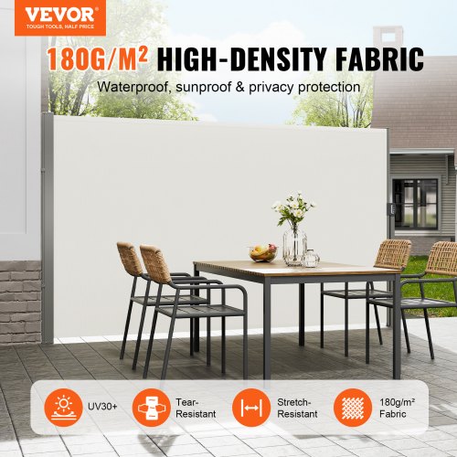 Retractable Side Awning 71x 138 Outdoor Privacy Screen 180g Polyester