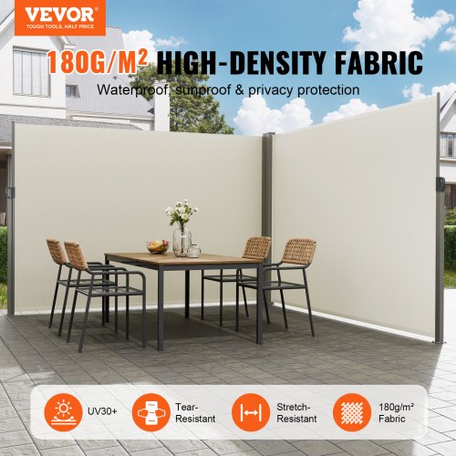 Retractable Side Awning 79x 236 Outdoor Privacy Screen 180g Polyester