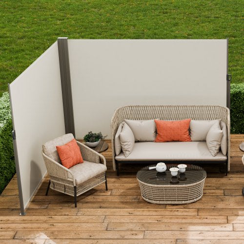 Retractable Side Awning 79x 236 Outdoor Privacy Screen 180g Polyester