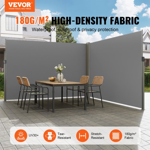 Retractable Side Awning 79x 236 Outdoor Privacy Screen 180g Polyester