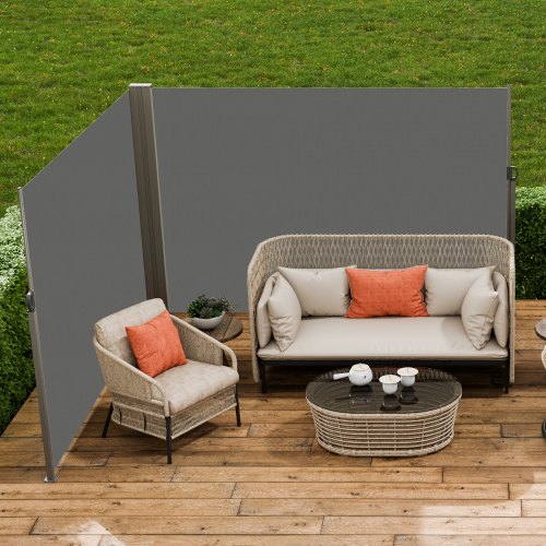 Retractable Side Awning 79x 236 Outdoor Privacy Screen 180g Polyester