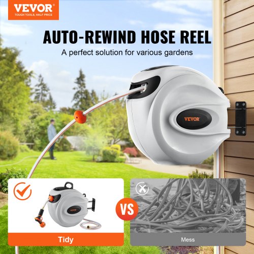 Retractable Hose Reel Water Hose Reel 130x12 180° Swivel WallMounted – 12 MM
