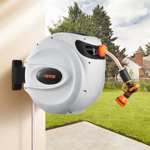 Retractable Hose Reel Water Hose Reel 65x58 180° Swivel WallMounted – 16 MM