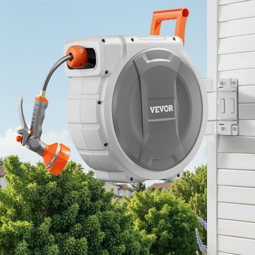 Retractable Garden Hose Reel 58 Inch x 100 ft Wall Mounted Hose Reel