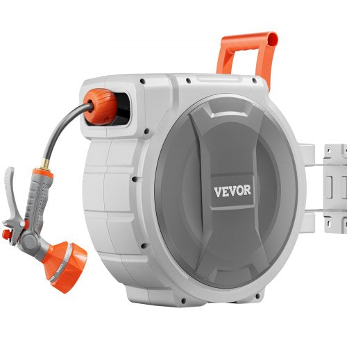Retractable Garden Hose Reel 58 Inch x 100 ft Wall Mounted Hose Reel