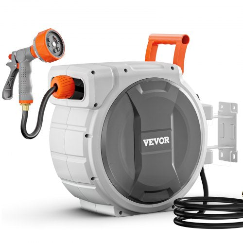 Retractable Garden Hose Reel 58 Inch x 100 ft Wall Mounted Hose Reel