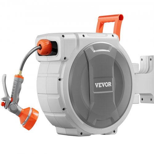 Retractable Garden Hose Reel 12 Inch x 84 ft Wall Mounted Hose Reel Heavy