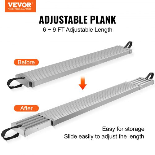 Telescoping Aluminum Work Plank 69 Feet 500lbs Capacity 12.5 inch Width