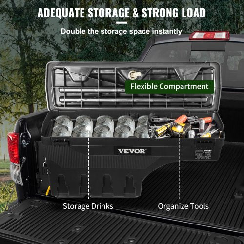 Truck Bed Storage Box Lockable Lid Waterproof ABS Wheel Well Tool Box 66