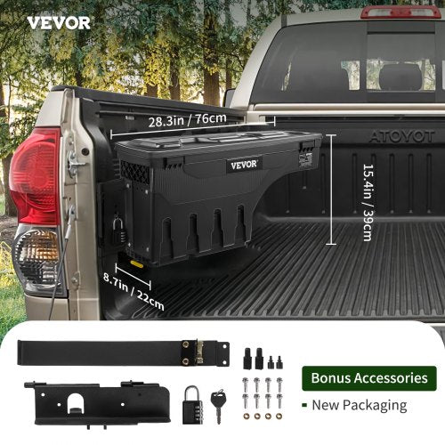 Truck Bed Storage Box Lockable Lid Waterproof ABS Wheel Well Tool Box 66