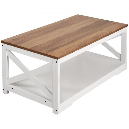 3 Piece Farmhouse Coffee Table Set 40 in with 2 End Table for Living Room 