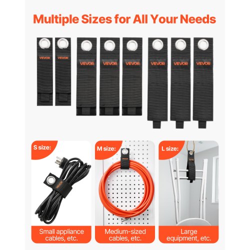 Extension Cord Straps 8Pack Cable Holder Organizer HeavyDuty Extension