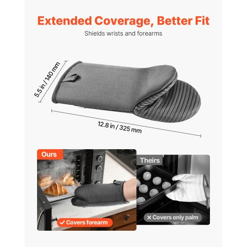 Oven Mitts Mini Oven Mitt Set with NonSlip Silicone Strips High Heat
