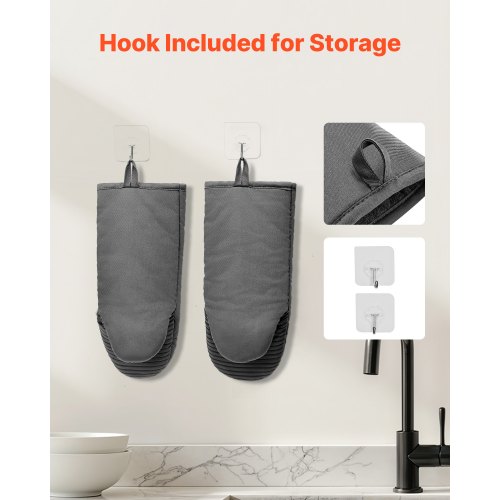 Oven Mitts Mini Oven Mitt Set with NonSlip Silicone Strips High Heat