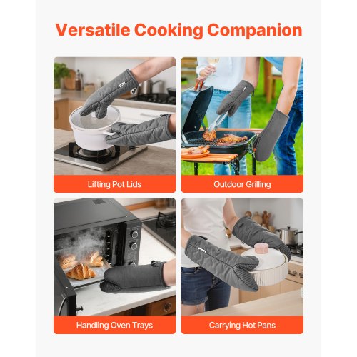 Oven Mitts Mini Oven Mitt Set with NonSlip Silicone Strips High Heat