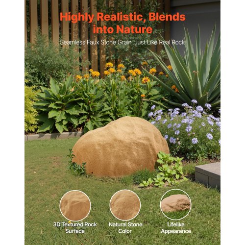 Faux Rock Cover Outdoor Fake Rock Well Pump Cover Realistic Natural