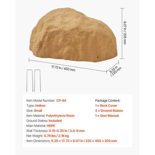 Faux Rock Cover Outdoor Fake Rock Well Pump Cover Realistic Natural