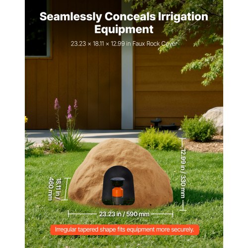 Faux Rock Cover Outdoor Fake Rock Well Pump Cover Realistic Natural 1