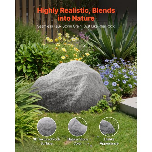 Faux Rock Cover Outdoor Fake Rock Well Pump Cover Realistic Natural 2