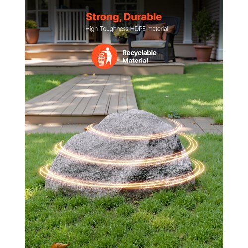 Faux Rock Cover Outdoor Fake Rock Well Pump Cover Realistic Natural 2