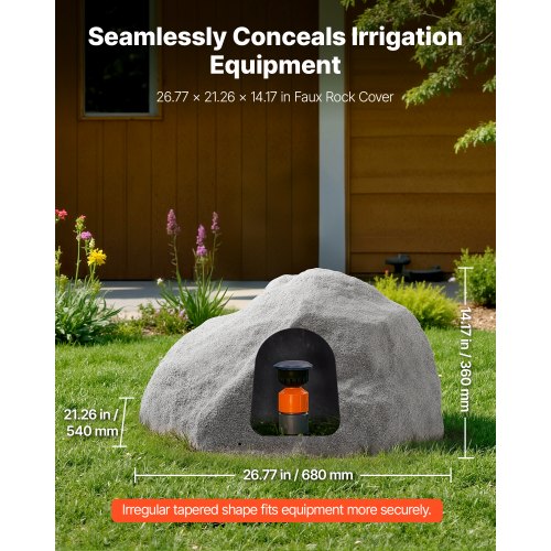 Faux Rock Cover Outdoor Fake Rock Well Pump Cover Realistic Natural 2