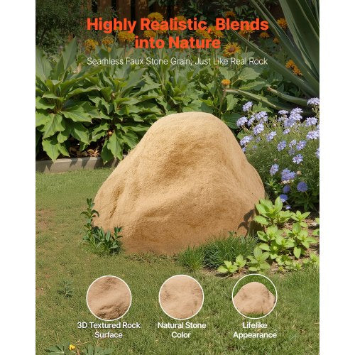 Faux Rock Cover Outdoor Fake Rock Well Pump Cover Realistic Natural 3