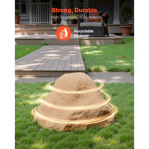 Faux Rock Cover Outdoor Fake Rock Well Pump Cover Realistic Natural 3