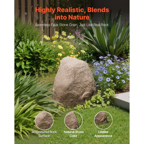 Faux Rock Cover Outdoor Fake Rock Well Pump Cover Realistic Natural 5