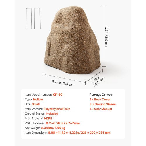 Faux Rock Cover Outdoor Fake Rock Well Pump Cover Realistic Natural 5