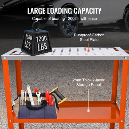 36 x 18 Welding Table 1200lbs Load Capacity Steel Welding Workbench Table