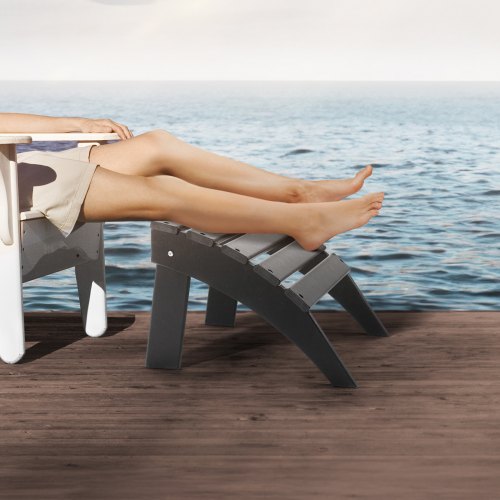 Adirondack Ottoman 187L x 197W x 13H Inch HDPE Plastic Folding Adirondack