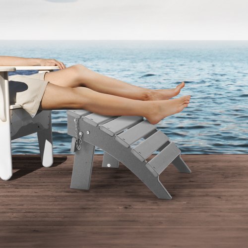 Adirondack Ottoman 169L x 189W x 13H Inch HDPE Plastic Folding Adirondack