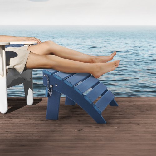 Adirondack Ottoman 157L x 189W x 13H Inch HDPE Plastic Folding Adirondack