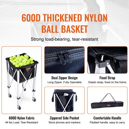 Foldable Tennis Ball Hopper Holds 150 Tennis Balls Lightweight Aluminum