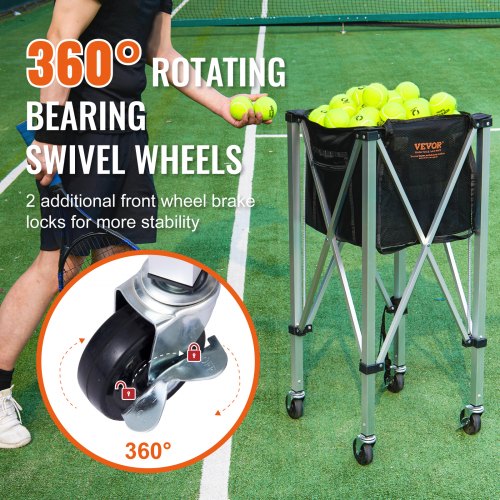 Foldable Tennis Ball Hopper Holds 150 Tennis Balls Lightweight Aluminum