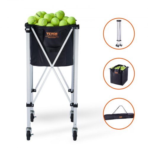 Foldable Tennis Ball Hopper Holds 150 Tennis Balls Lightweight Aluminum