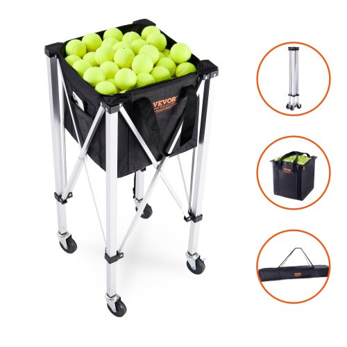 Foldable Tennis Ball Hopper Holds 150 Tennis Balls Lightweight Aluminum