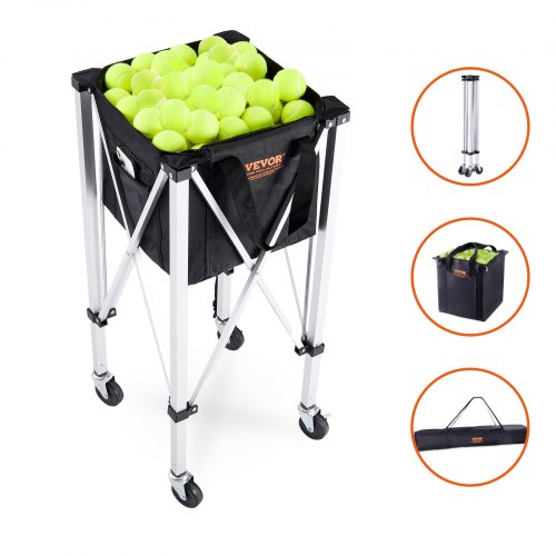 Foldable Tennis Ball Hopper Holds 180 Tennis Balls Lightweight Aluminum